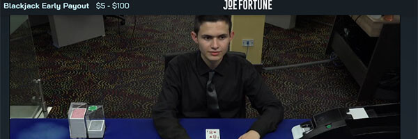 Joe Fortune live dealer screenshot